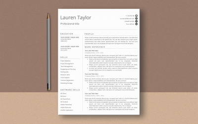 Plantilla de currículum vitae de Lauren Taylor Ms Word