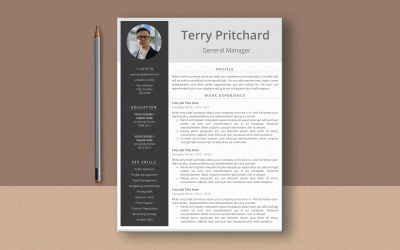 Plantilla de currículum vitae de Terry Pritchard Ms Word