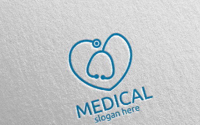 Plantilla de logotipo de Love Cross Medical Hospital Design 112