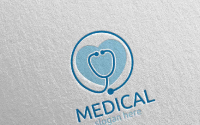 Plantilla de logotipo Love Cross Medical Hospital Design 100