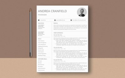 Professional Ms Word Resume Template, Classic CV Template With Photo