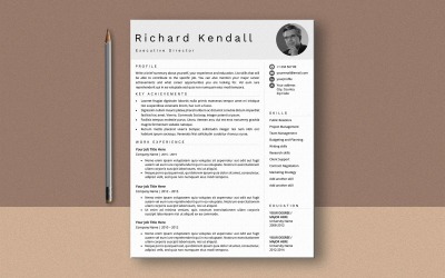 Professional Resume Template, Simple CV Template for MS Word
