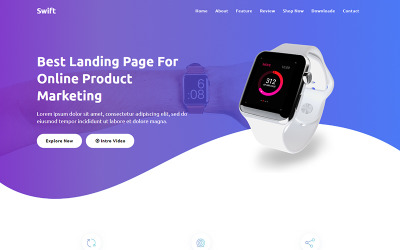 Responsive Swift - Product Landing Page Template Açılış Sayfası #100023