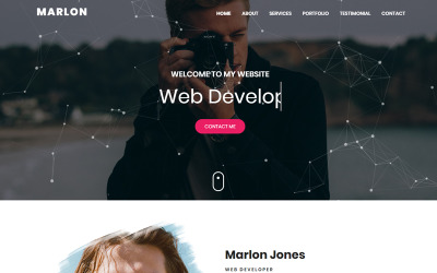 Reszponzív Marlon - Personal Portfolio HTML Nyítóoldal sablon 100021