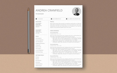 Szablon CV Andrea Cranfield Ms Word