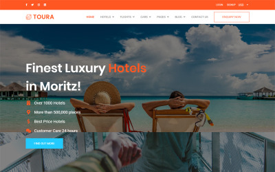 Toura - Адаптивний шаблон веб-сайту для бронювання туристичних агентств