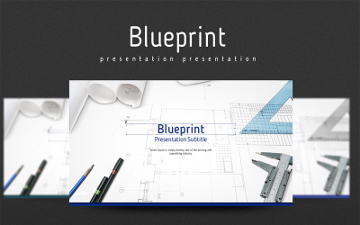 Blauwdruk PowerPoint-sjabloon