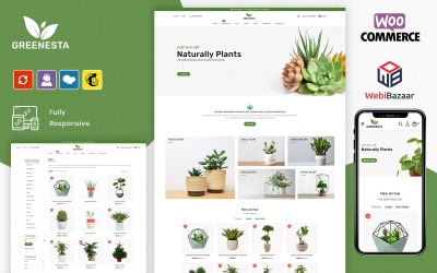 "Greenesta Organic - Food & Grocery Store" thème WooCommerce adaptatif #100162
