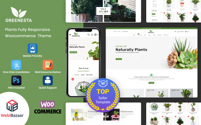 "Greenesta Organic - Food & Grocery Store WooCommerce Theme" - адаптивний WooCommerce шаблон №100162
