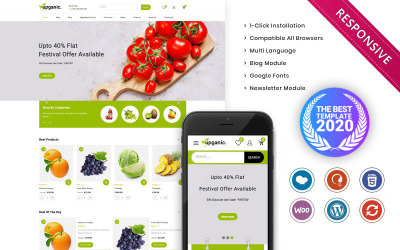 Responsivt Upganic - The Mega Grocery Store Premium WooCommerce Theme WooCommerce-tema #100118