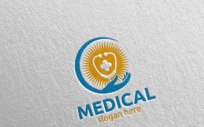 Шаблон логотипа Cross Medical Hospital Design 111