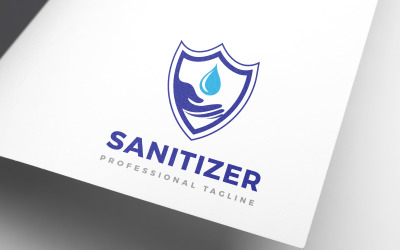 Création de logo de désinfectant pour le lavage des mains de protection contre les virus