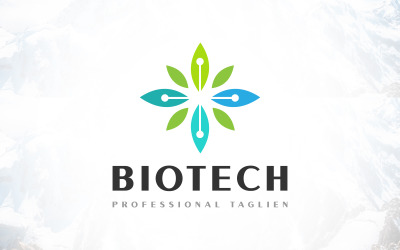 Design creativo del logo biotecnologico medico