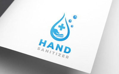 Projektowanie logo odkażacza do rąk z kroplą wody