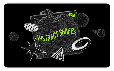 Coleção Abstract Shapes - 100 elementos de design - Ilustração