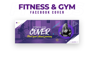 Fitness &amp; Gym Facebook Cover Social Media Template