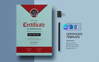 Modello di certificato di apprezzamento moderno stampabile