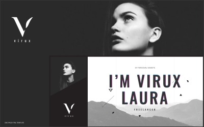 Tema di Landing Page Responsive #100368 "Virux - Personal / Cv / Resume"