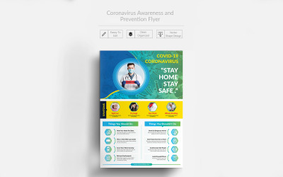 Coronavirus Awareness and Prevention Flyer - Corporate Identity Template