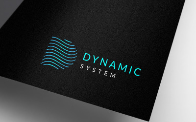 D -betűs dinamikus hullámtechnikai logótervezés