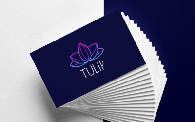 Fantastisches Tulpen-Linien-Minimal-Blumen-Logo-Design