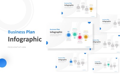 4 Красочные Gears Process Инфографическая презентация Шаблон PowerPoint