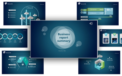 Creative Business Report Samenvatting Cloud Technologie Internet PowerPoint-sjabloon
