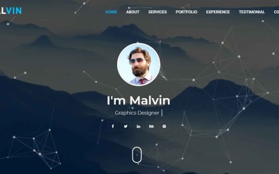 Malvin - osobní portfolio vstupní stránky HTML šablony