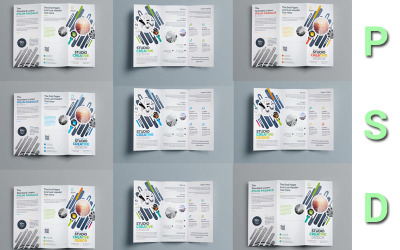 Mehrfarbige dreifach gefaltete Broschüre - Vorlage für Unternehmensidentität