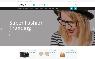 Modelo de site do tema HTML para comércio eletrônico da Bright Shop
