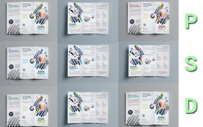 Multi kleuren gevouwen brochure - huisstijl sjabloon