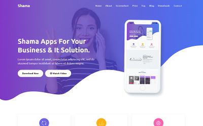 Responsive Shama - App HTML Landing Page Template Açılış Sayfası #100560
