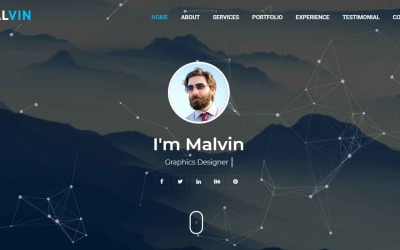 Reszponzív Malvin - Personal Portfolio HTML Nyítóoldal sablon 100526