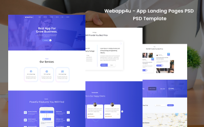 Webapp4u - Alkalmazás céloldalainak PSD-sablonja