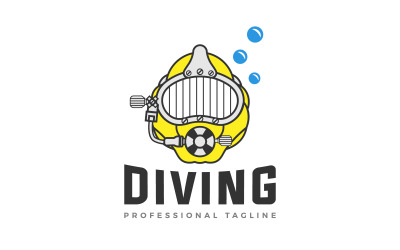 Conception de logo de casque de plongée sous-marine
