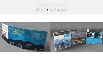Építési háromszoros négyzet brosúra - Vállalati-azonosság sablon