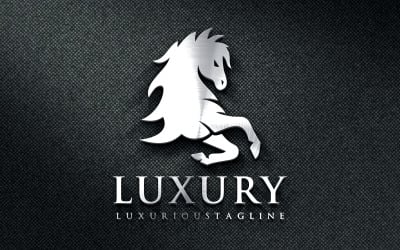 Het luxe merk Black Horse Logo-ontwerp Vectorpictogram Symbool