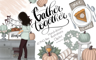 Illustration namens "Gather Together Graphic Design Kit" #100695