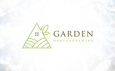 Jardinagem doméstica - Design de logotipo de paisagismo