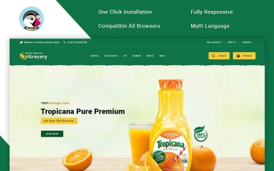 Online Bigstore Grocery Tema PrestaShop №100697