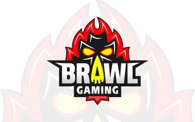 Őrült Brawl Skull Gaming Logo Design