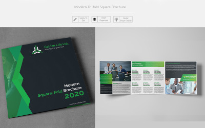 Brochure quadrata ripiegabile moderna - modello di identità aziendale