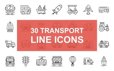 30 transportlinjeikoner