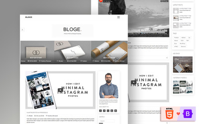 BLOGE Minimal Blogging Website-Vorlage