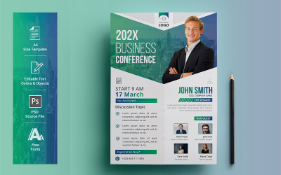 Business Conference Flyer - mall för företagsidentitet