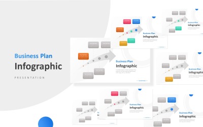 Fem cirklar tillväxt Infographic presentation PowerPoint mall