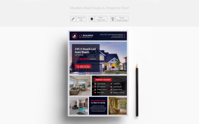 Modern Real Estate &amp; Property Flyer - Corporate Identity Template
