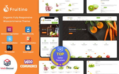 Fruitino - Food &amp;amp; Grocery Store WooCommerce Teması