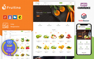 Responsivt Fruitino - Food & Grocery Store WooCommerce Theme WooCommerce-tema #101120