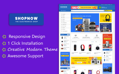 ShopNow Electronics Багатоцільова адаптивна тема Шаблон OpenCart